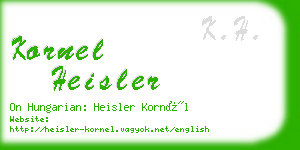 kornel heisler business card